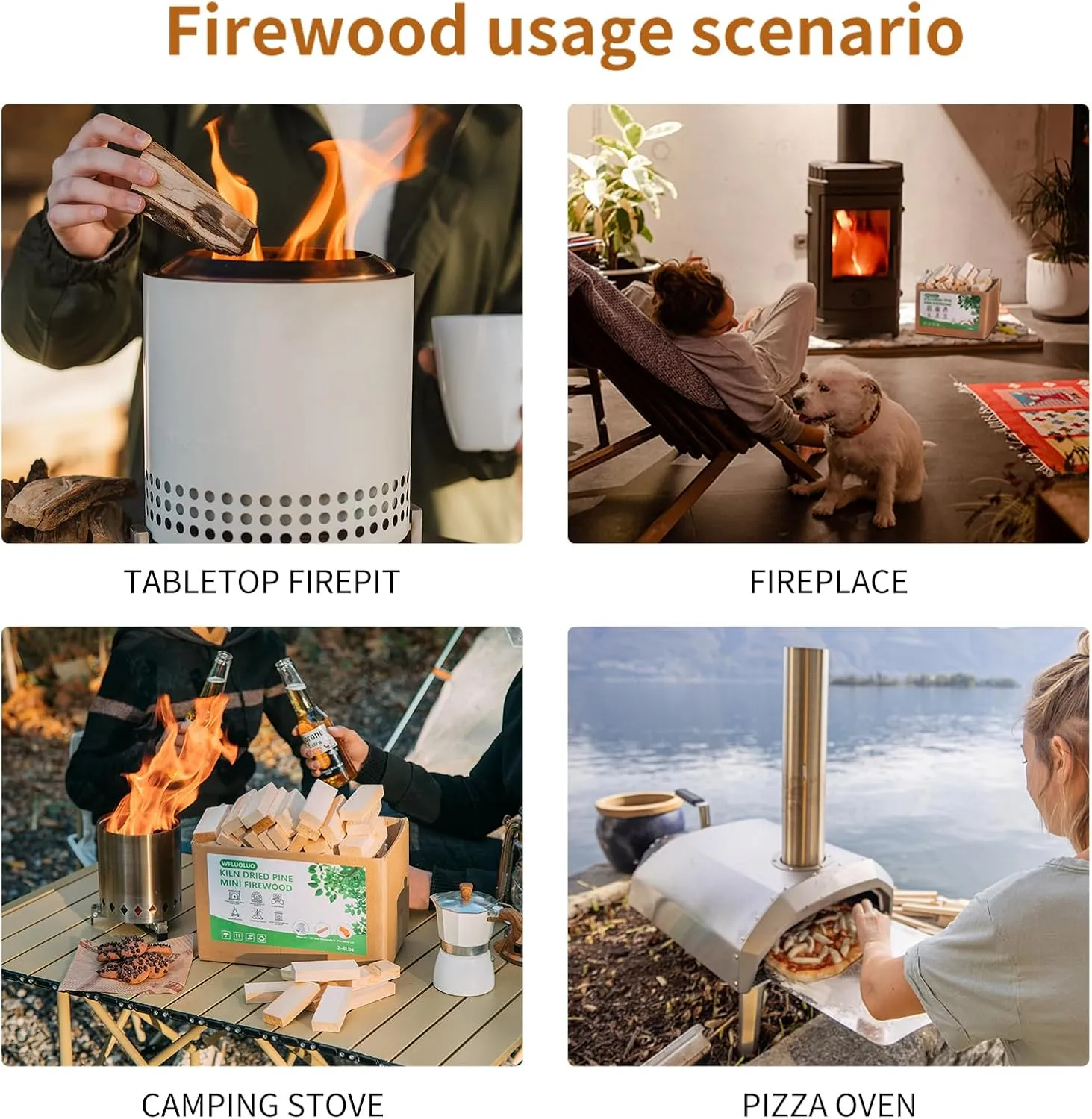 4" Lengths Mini Fire Sticks Wood,Pine Kiln Dried Firewood,Small Barkless Kilndling Logs,Solo Stove Accessories Prefect for Solo Stove Mesa,Tabletop Fire Pit,Pizza Oven,4 Lbs