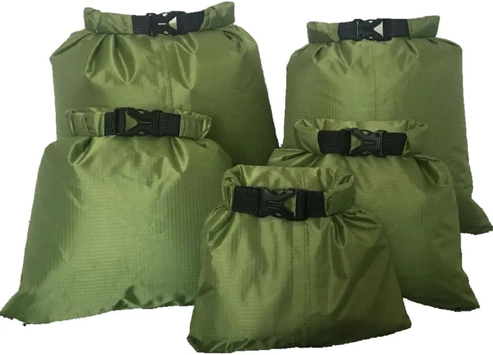 5 Pack Safe & Dry Bag with Water Resistant, Ultralight 1.5L-6L Dry Sack Packing Waterproof Storage Bags for Kayaking, Camping, Boating, Floating and Outdoor Surviva
