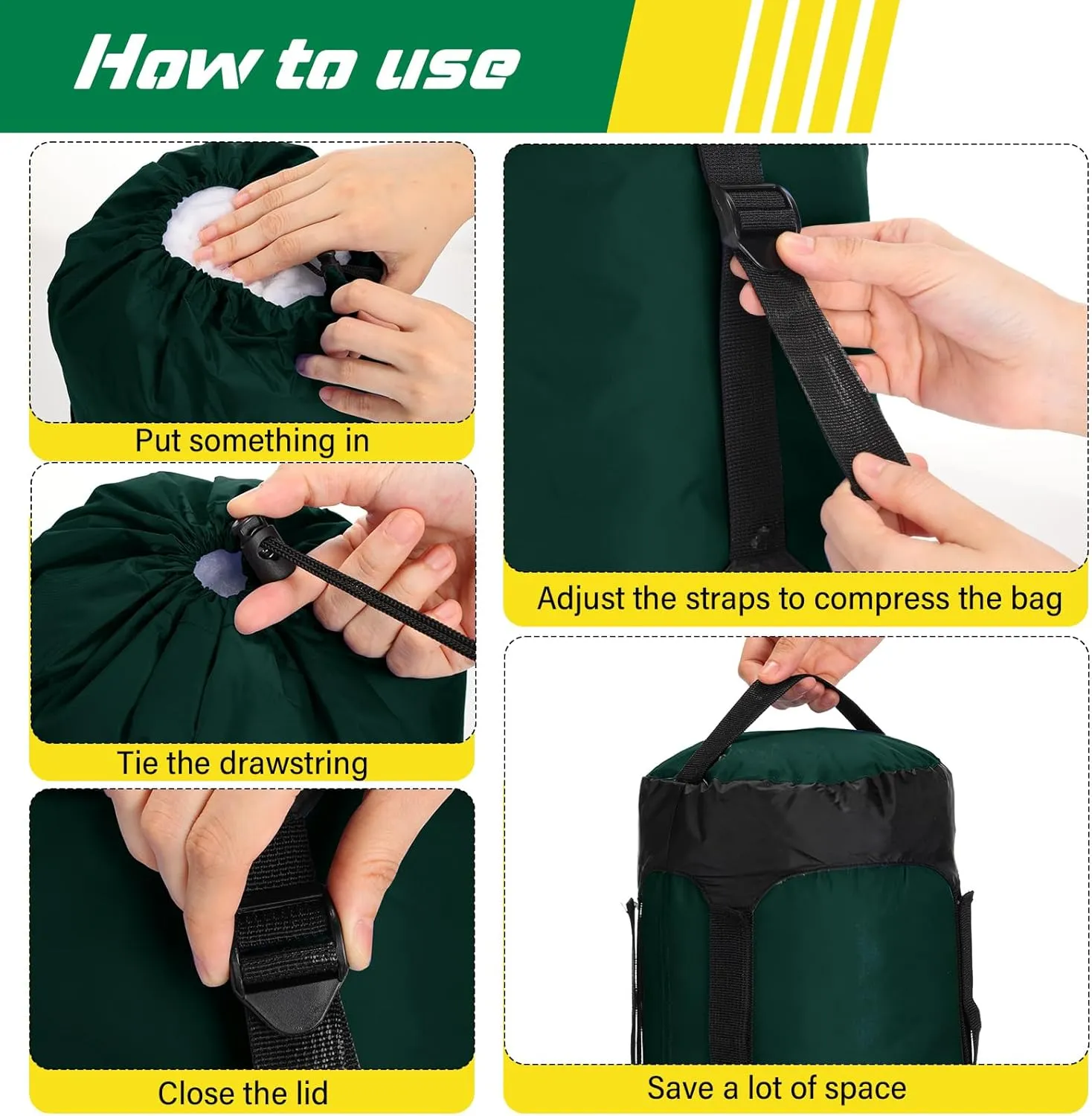 5 Pcs Compression Sacks for Backpacking 20L Camping Sleeping Bag Stuff Sacks for Backpacking Water Resistant Sleeping Bag Storage Sack for Space Saving Hiking Gear