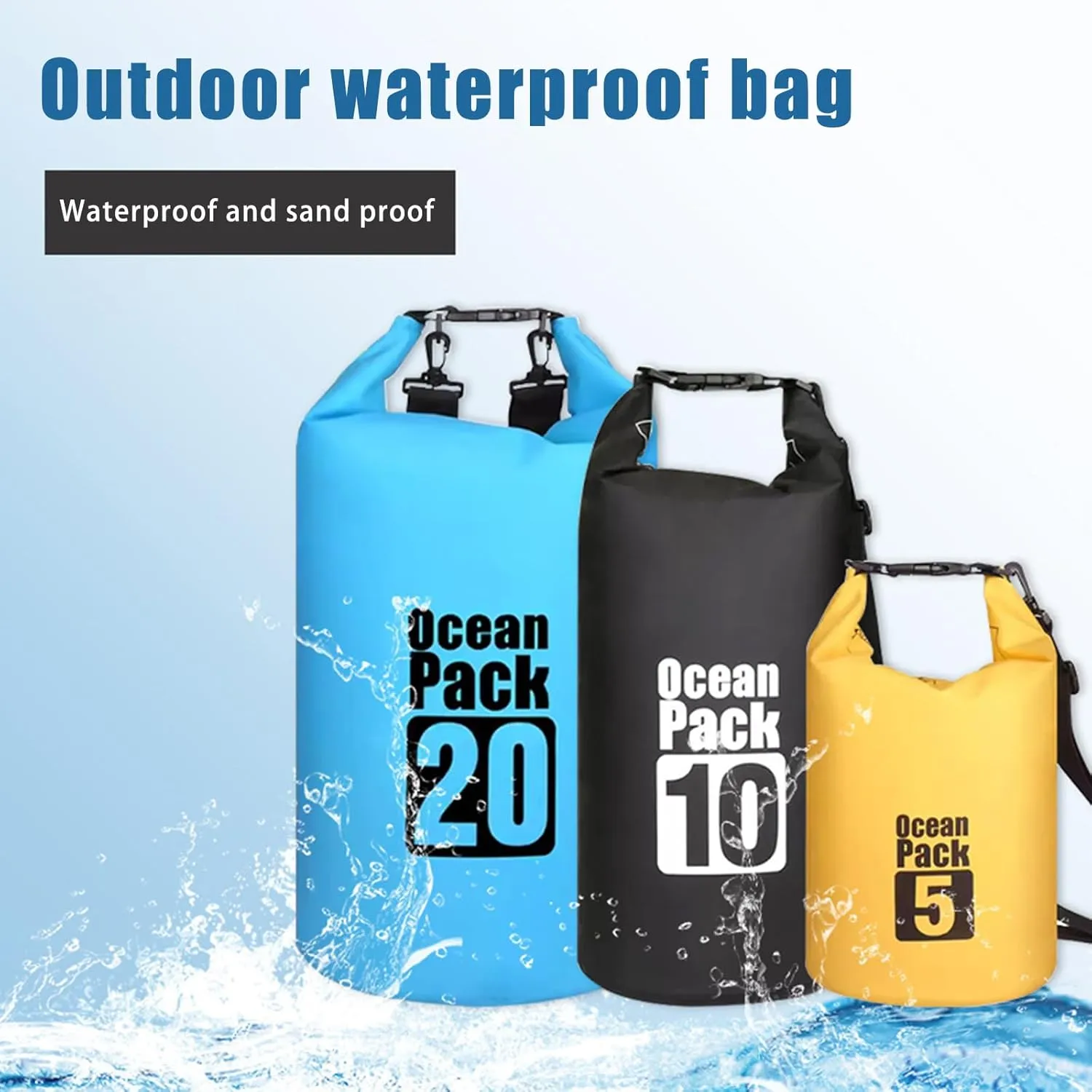 5/10L Drifting Rafting Bag, Waterproof Dry Bag, Lightweight Swiming Pack Beach Storage Pouch, Kayaking Diving Floating Water Sack
