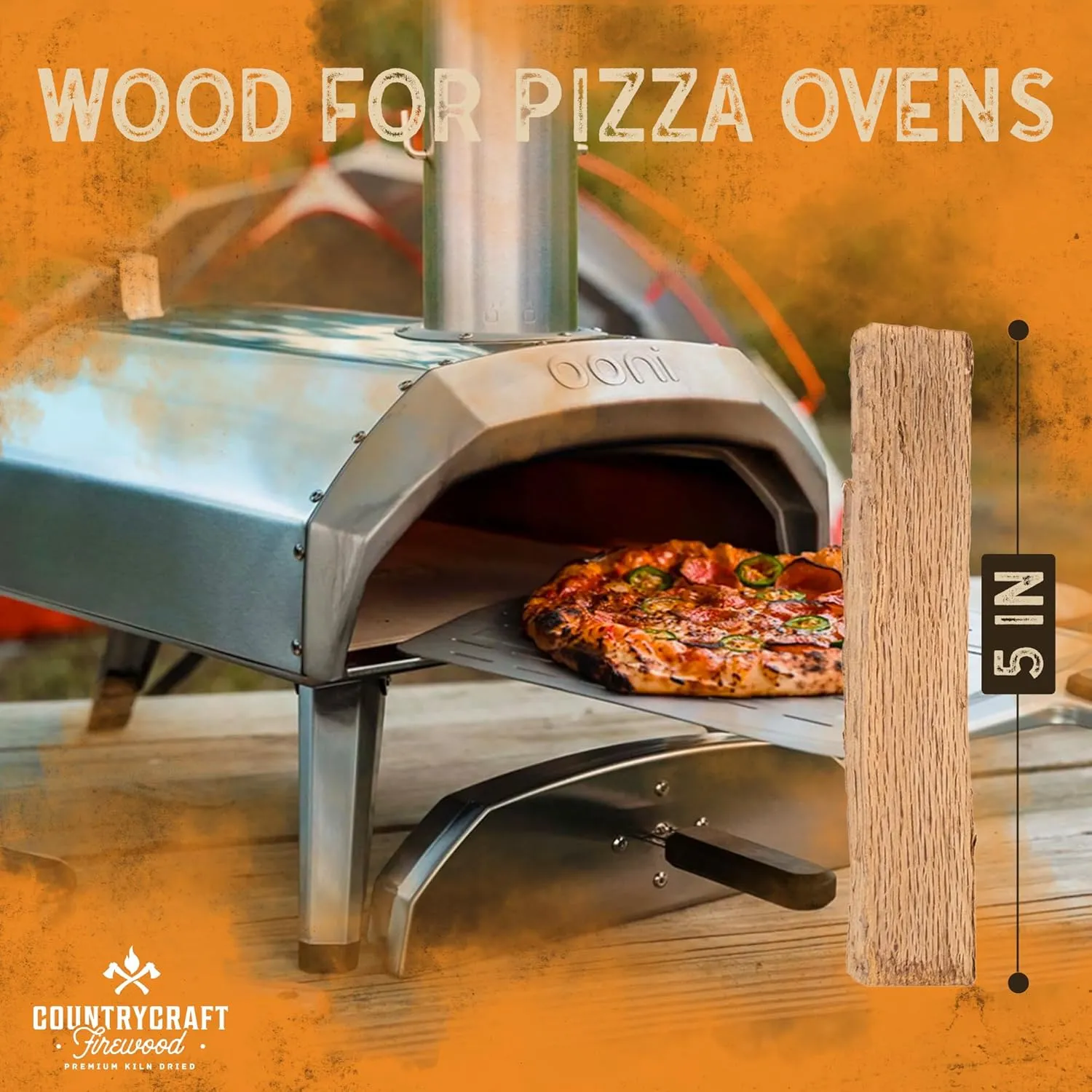 5" Kiln-Dried Red Oak Pizza Oven Wood and Cooking Wood, 13 lbs – Ideal for Ooni, Gozney, Solo Stove – Sustainable Firewood with 2 Firestarters – Made in USA