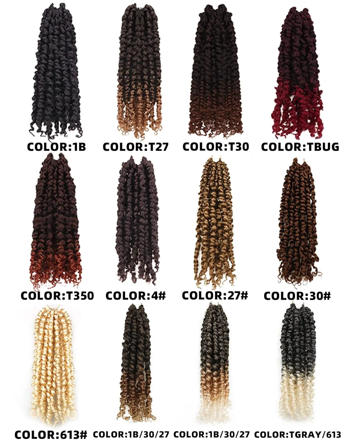6 Inches 8 Packs Super Short Passion Twist Crochet Hair for Black Women and Kids-Brown Pre Looped Pretwisted Soft Lightweight Hair Extension Braided by Spring Kinky Bohemian Curls(6"-8 Packs,30#)