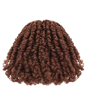 6 Inches 8 Packs Super Short Passion Twist Crochet Hair for Black Women and Kids-Brown Pre Looped Pretwisted Soft Lightweight Hair Extension Braided by Spring Kinky Bohemian Curls(6"-8 Packs,30#)