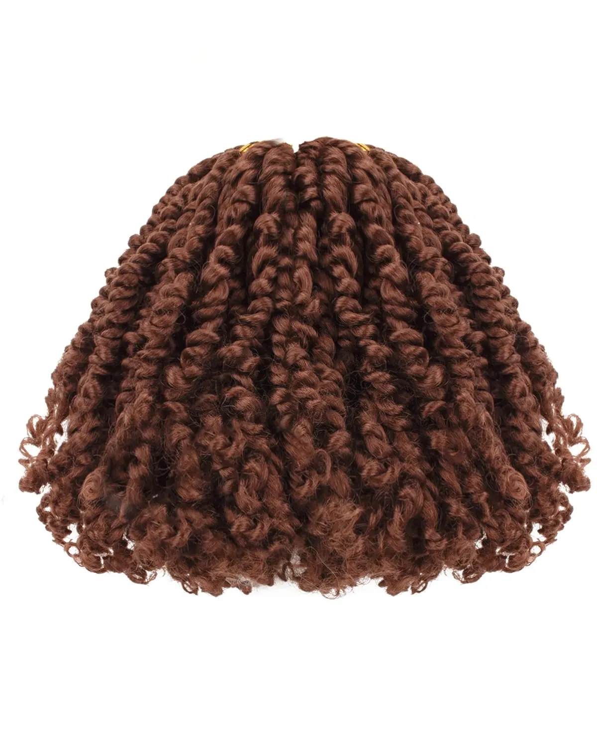 6 Inches 8 Packs Super Short Passion Twist Crochet Hair for Black Women and Kids-Brown Pre Looped Pretwisted Soft Lightweight Hair Extension Braided by Spring Kinky Bohemian Curls(6"-8 Packs,30#)