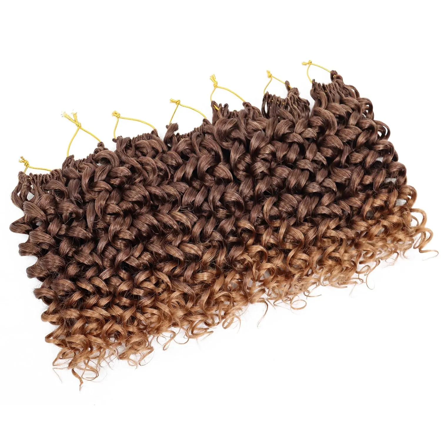 7 Packs Curly Crochet Hair for Black Women 10 Inch GOGO Curl Deep Ocean Water Wave Crochet Hair Synthetic Bohemian Beach Curl Crochet Braids Braiding Hair (10 inch, 4/30#)