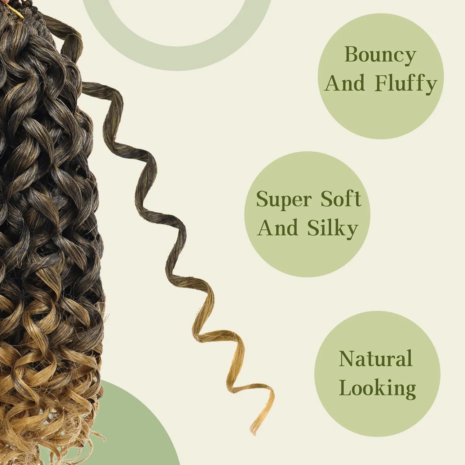 7 Packs Curly Crochet Hair for Black Women 14 Inch GOGO Curl Deep Ocean Water Wave Crochet Hair Synthetic Bohemian Beach Curl Crochet Braids Braiding Hair (14 inch, T27)