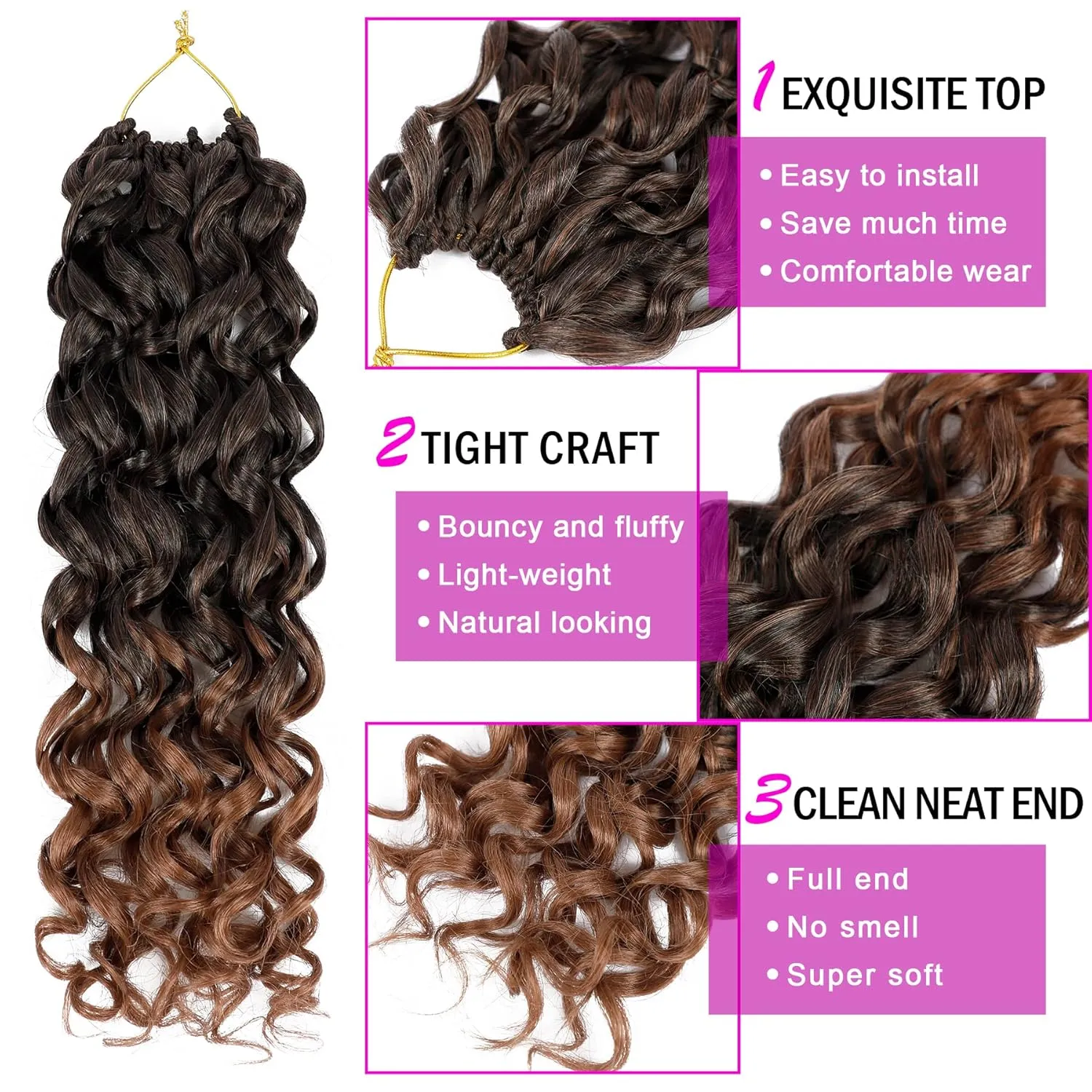 7 Packs GoGo Curl Crochet Hair 8 Inch Short Curly Crochet Hair for Women Deep Wave Beach Curl Crochet Braids Synthetic Braiding Hair Extensions(8 Inch, T30)