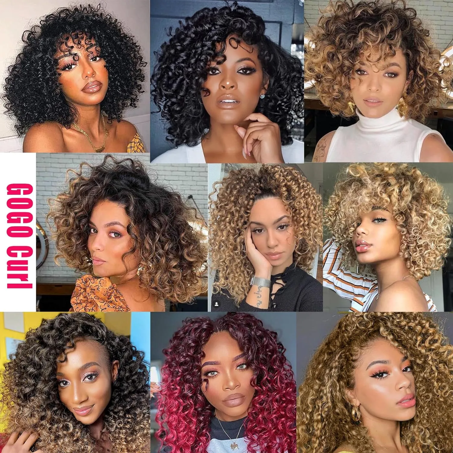 7 Packs GoGo Curl Crochet Hair 8 Inch Short Curly Crochet Hair for Women Deep Wave Beach Curl Crochet Braids Synthetic Braiding Hair Extensions(8 Inch, T30)
