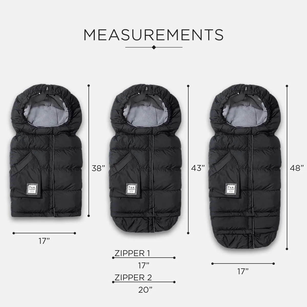 7AM Enfant Stroller Blanket 212 - Adjustable Baby Car Seat Zipped Blanket for Babies Winter, Unisex Multi Purpose Fleece Lined Warm Hooded Toddler Footmuff Water Repellent | (6M - 4T)