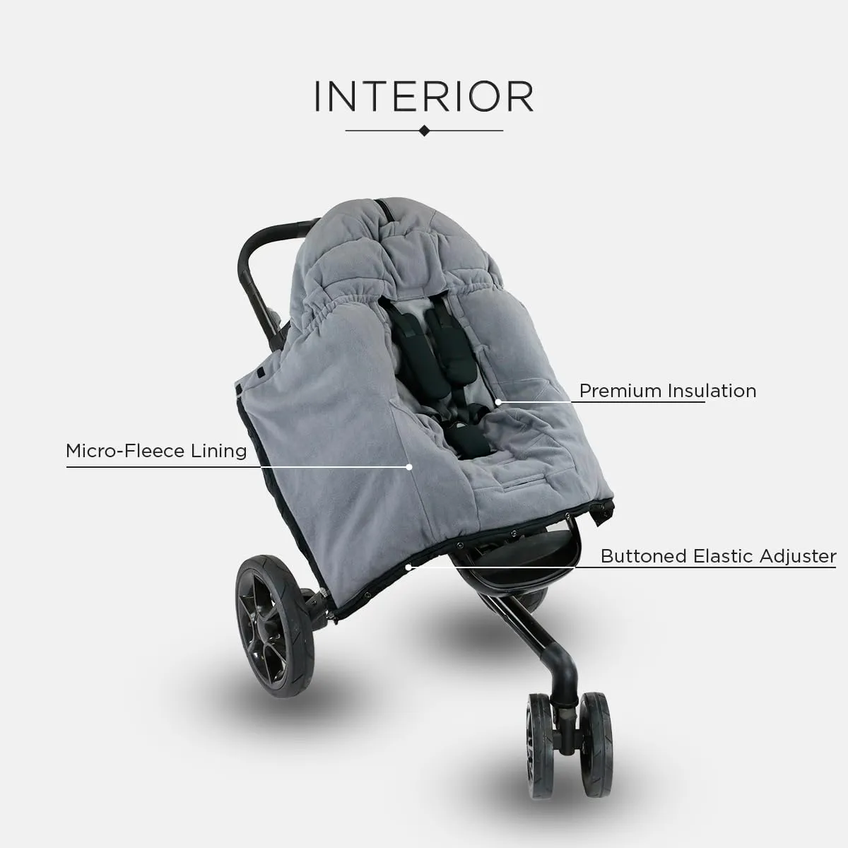 7AM Enfant Stroller Blanket 212 - Adjustable Baby Car Seat Zipped Blanket for Babies Winter, Unisex Multi Purpose Fleece Lined Warm Hooded Toddler Footmuff Water Repellent | (6M - 4T)