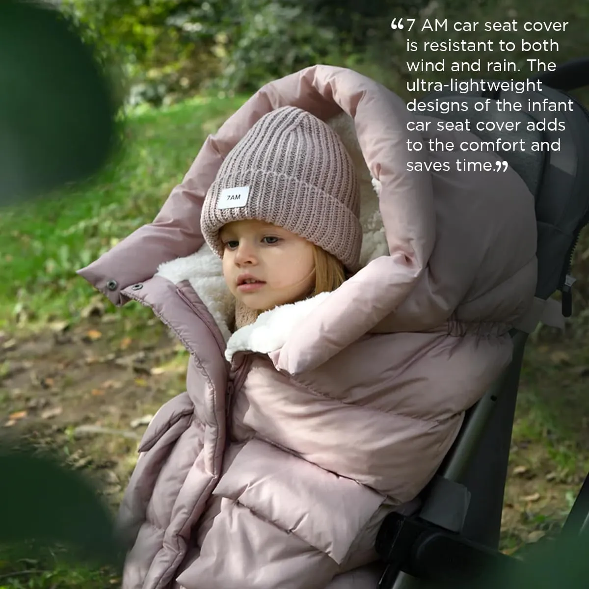 7AM Enfant Stroller Blanket 212 - Adjustable Baby Car Seat Zipped Blanket for Babies Winter, Unisex Multi Purpose Fleece Lined Warm Hooded Toddler Footmuff Water Repellent | (6M - 4T)