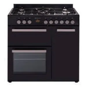 900MM COUNTRY STYLE  FREESTANDING GAS STOVE 1 & 1/2 OVENS   GRILL BLACK