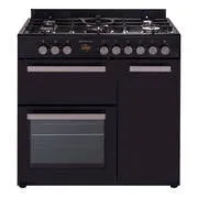 900MM COUNTRY STYLE  FREESTANDING GAS STOVE 1 & 1/2 OVENS   GRILL BLACK