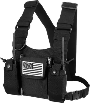 abcGoodefg Radio Chest Harness Chest Front Pack Pouch Holster Vest Rig for Two Way Radio Walkie Talkie(Rescue Essentials)