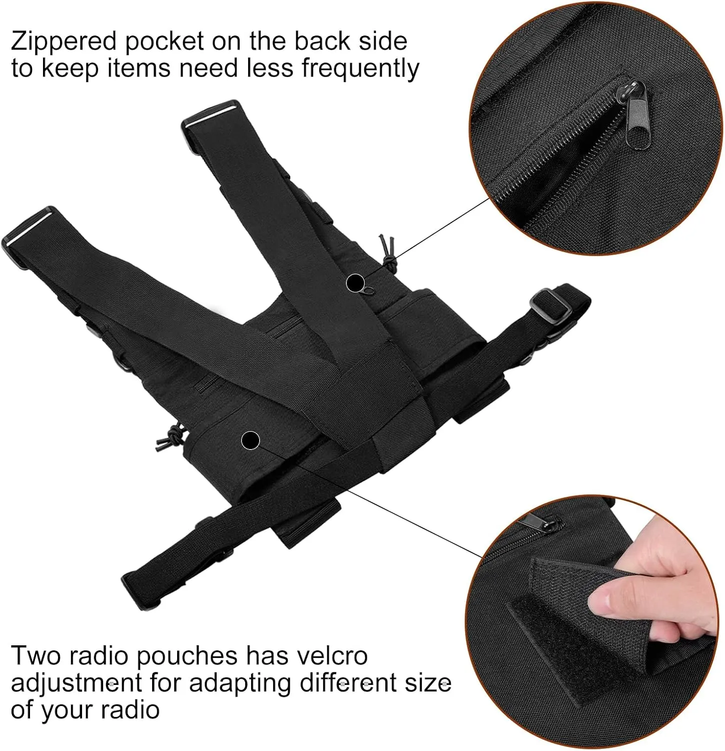 abcGoodefg Radio Chest Harness Chest Front Pack Pouch Holster Vest Rig for Two Way Radio Walkie Talkie(Rescue Essentials)