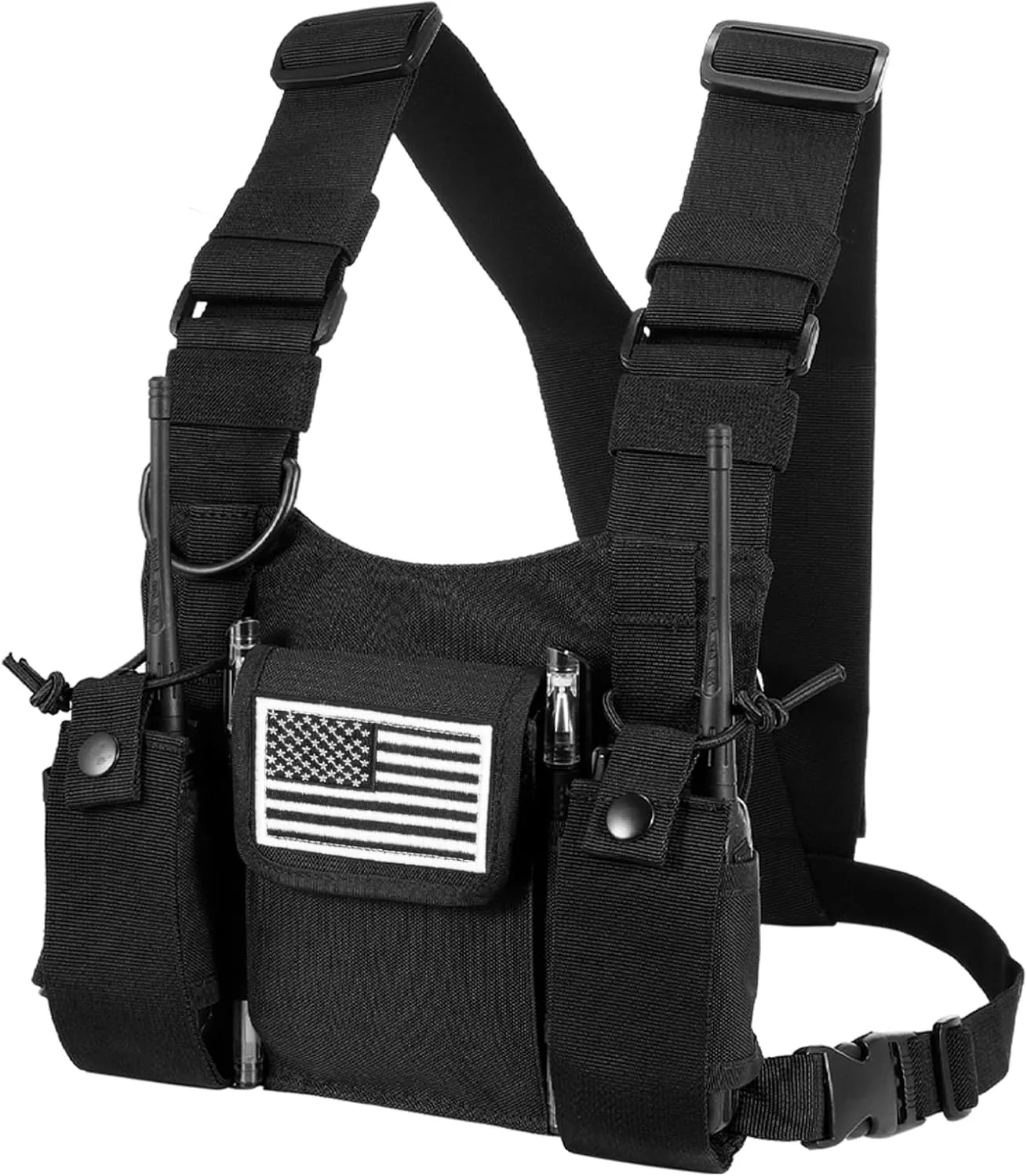 abcGoodefg Radio Chest Harness Chest Front Pack Pouch Holster Vest Rig for Two Way Radio Walkie Talkie(Rescue Essentials)
