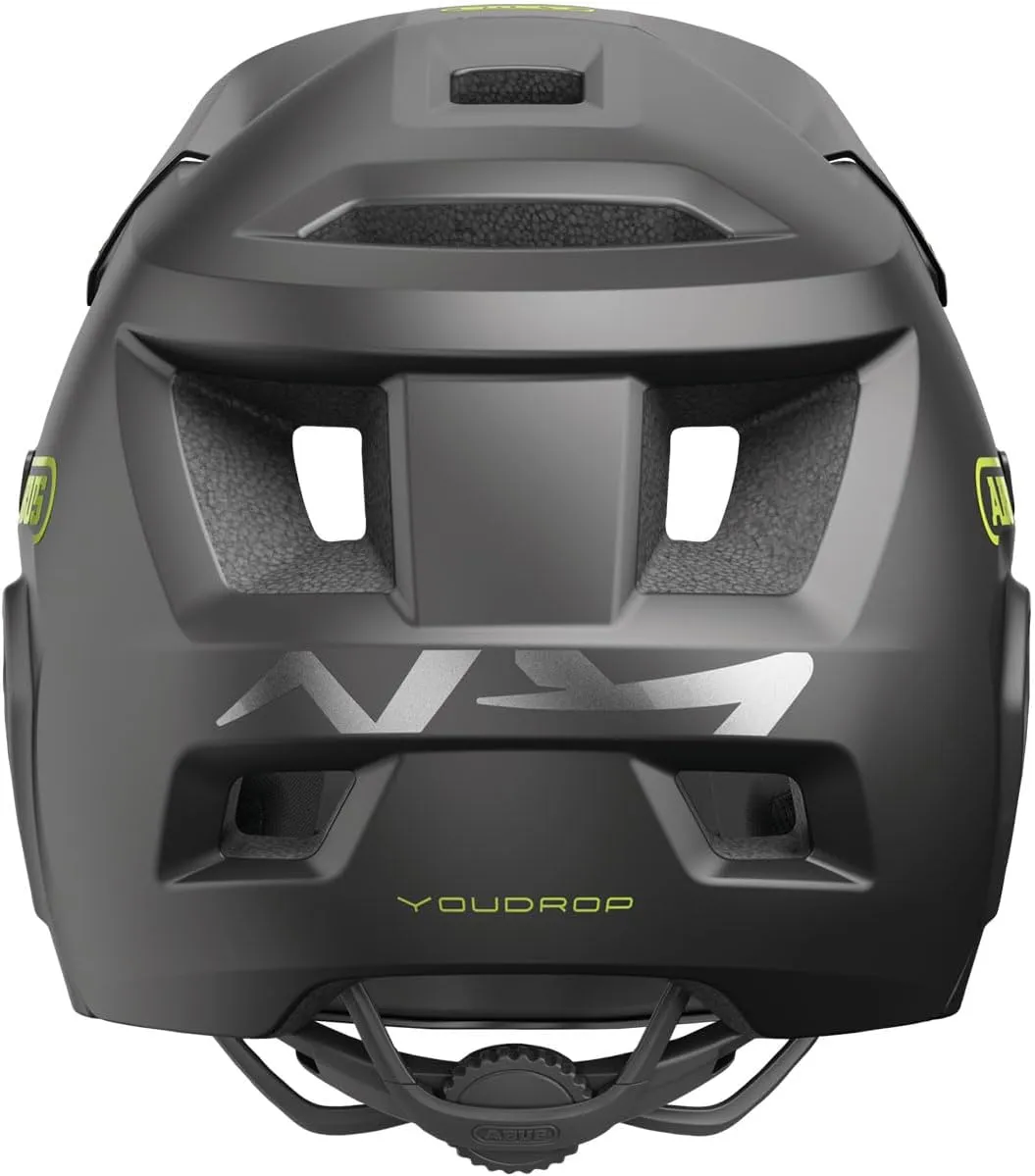 ABUS YouDrop Youth Mountain Bike Helmet - Bicyle Safety Certified, Removable Chin Guard, Designed for Kids