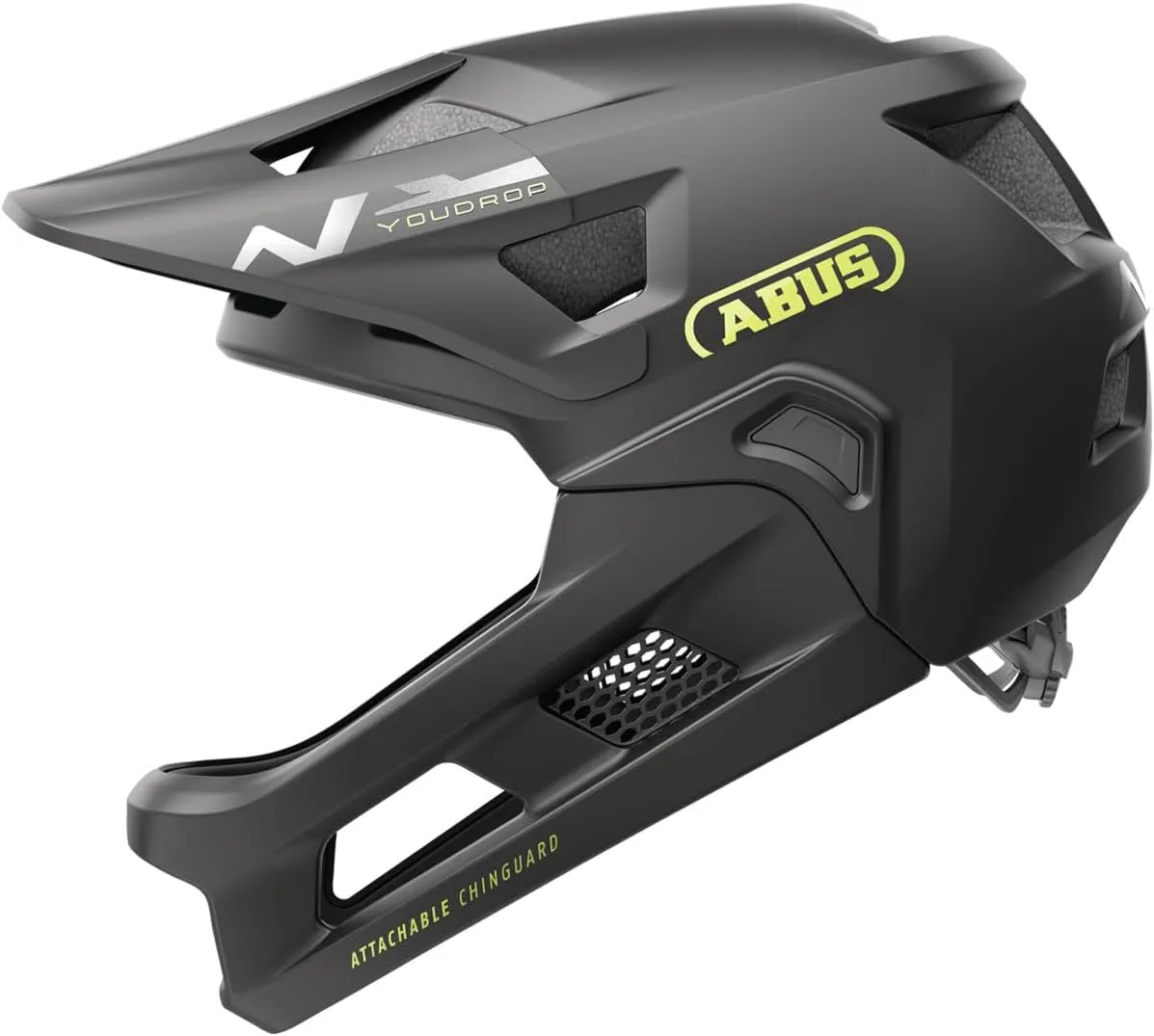 ABUS YouDrop Youth Mountain Bike Helmet - Bicyle Safety Certified, Removable Chin Guard, Designed for Kids