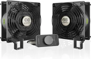 AC Infinity AXIAL S1238D, Dual 120mm Muffin Fan with Speed Controller, UL-Certified for Doorway, Room to Room, Wood Stove, Fireplace, Circulation Projects