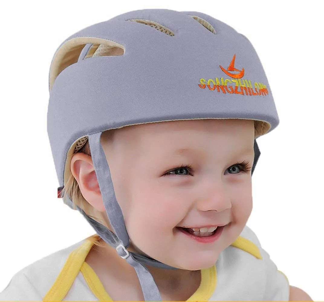 Adjustable Baby Head Protector, Baby Helmets for Crawling Walking Lightweight Safety Baby Helmet Jumping Running Breathable Hat Infant Essentials Toddler Helmets 6-24 Months (Gray)