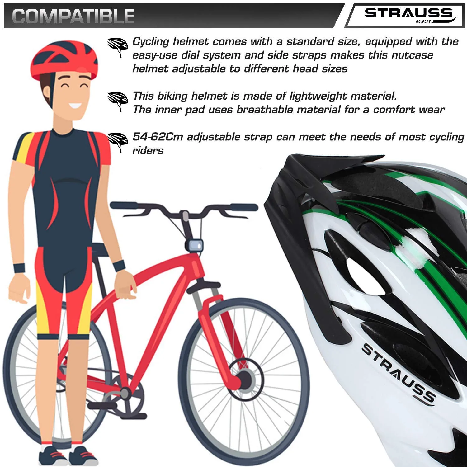 Adjustable Cycling Helmet |Lightweight Bicycle Helmet for Boy & Girl (Pack of 2)