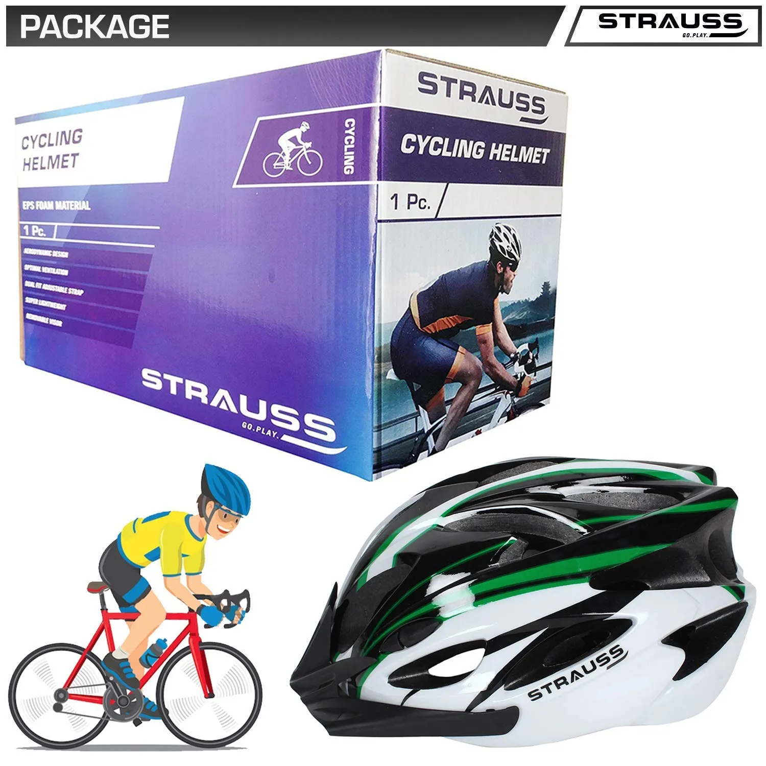 Adjustable Cycling Helmet |Lightweight Bicycle Helmet for Boy & Girl (Pack of 2)