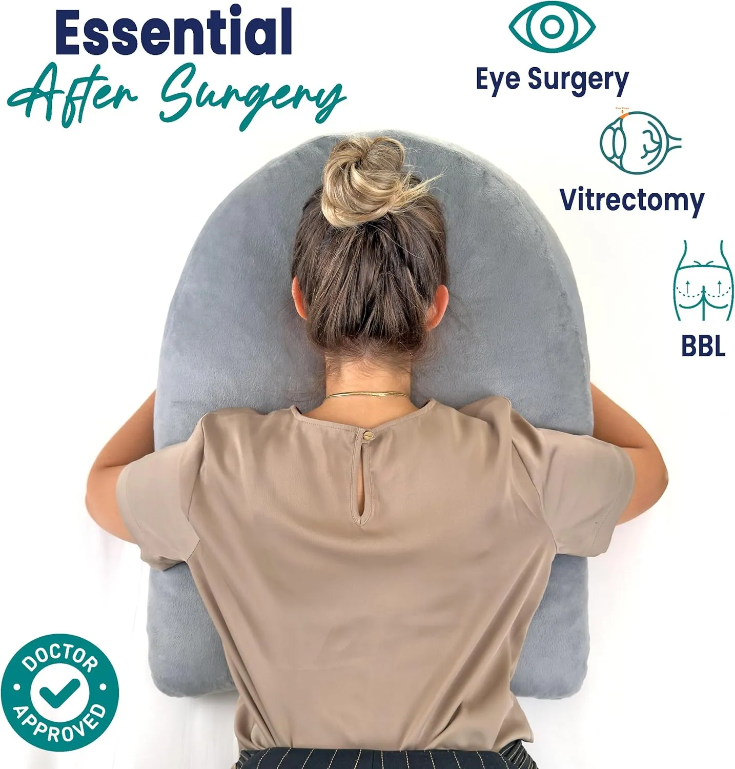 Adjustable Face Down Pillow After Eye Surgery - Home Massage Pillow Face Down for Bed & Face Down Pillow for Sleeping - BBL Pillow After Surgery for Sleeping - Adjustable Firmness & Height