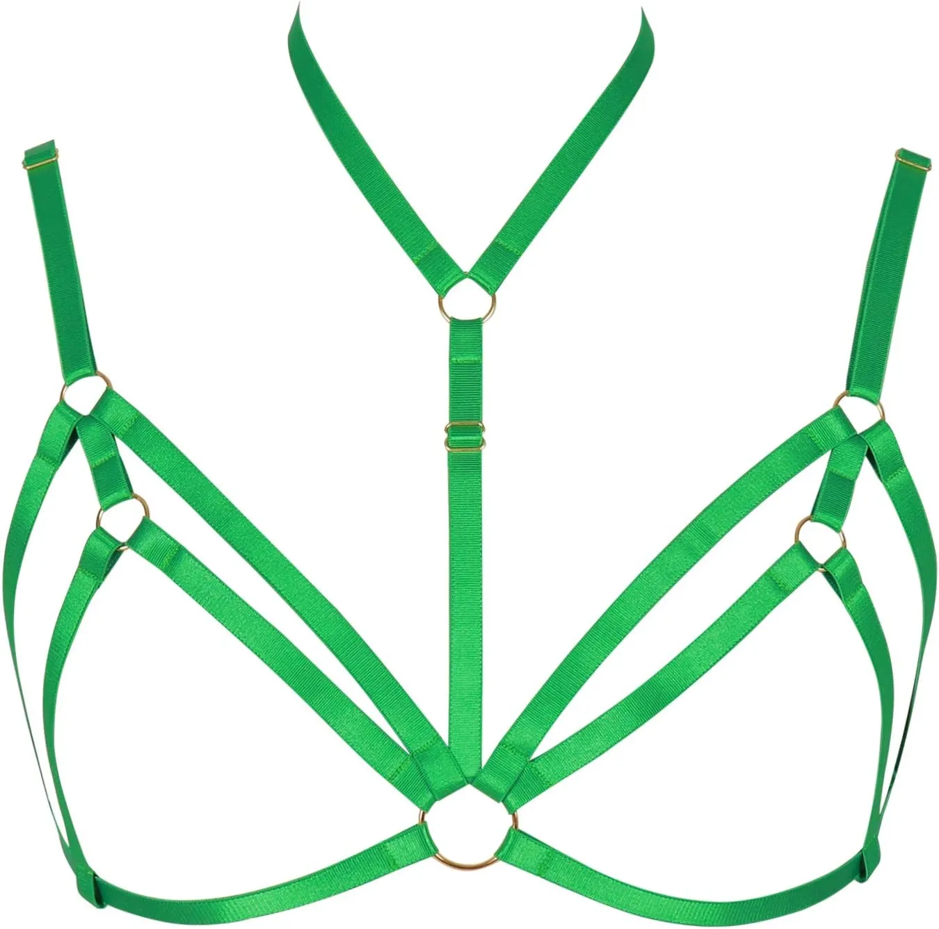 Adjustable Plus Size Punk Gothic Clothing Carnival Party Body Harness Bra Women Caged Bralette