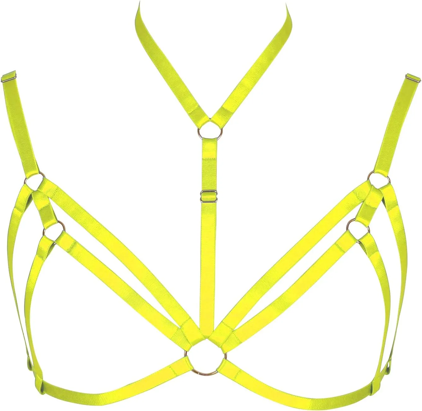Adjustable Plus Size Punk Gothic Clothing Carnival Party Body Harness Bra Women Caged Bralette