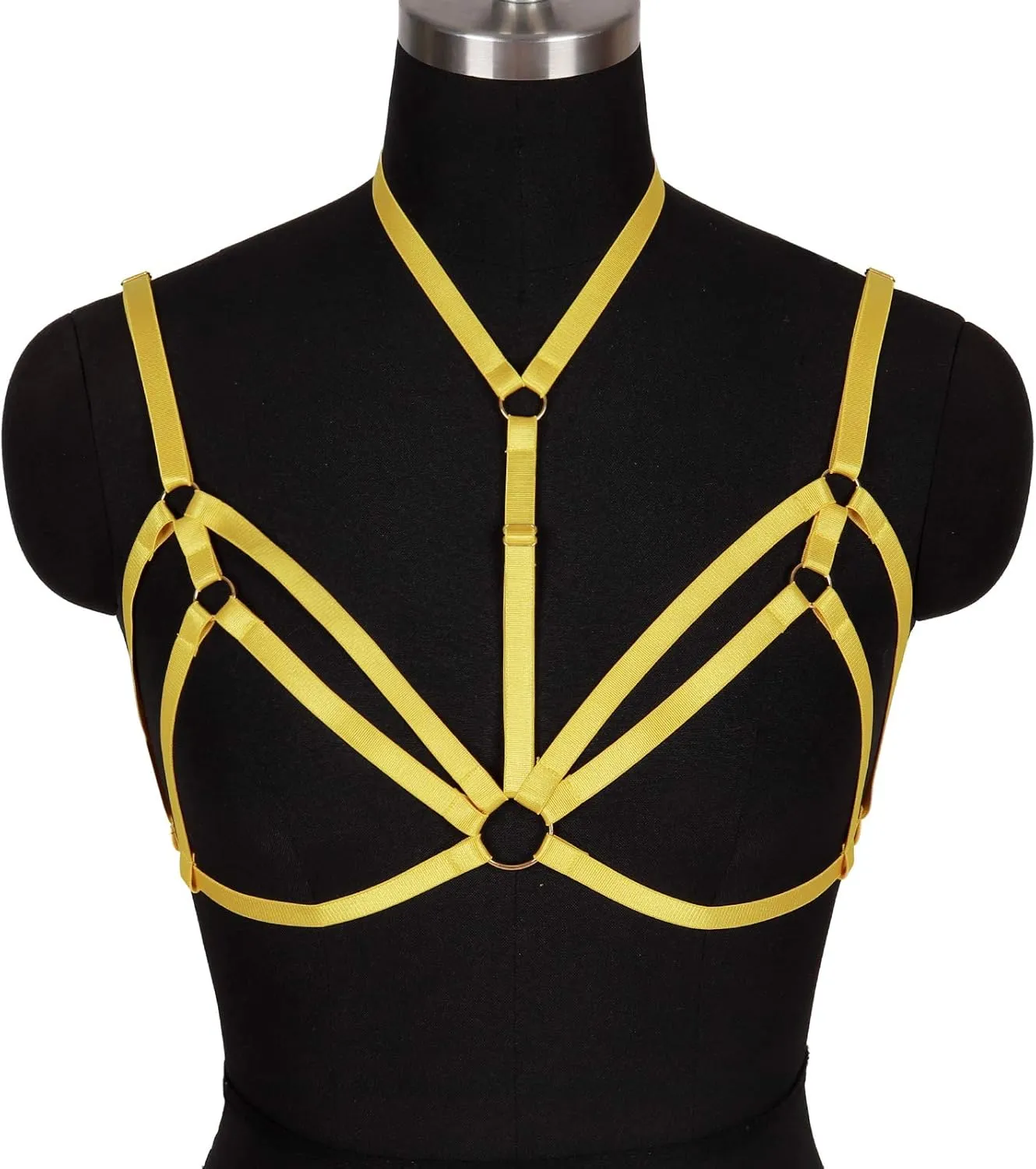 Adjustable Plus Size Punk Gothic Clothing Carnival Party Body Harness Bra Women Caged Bralette