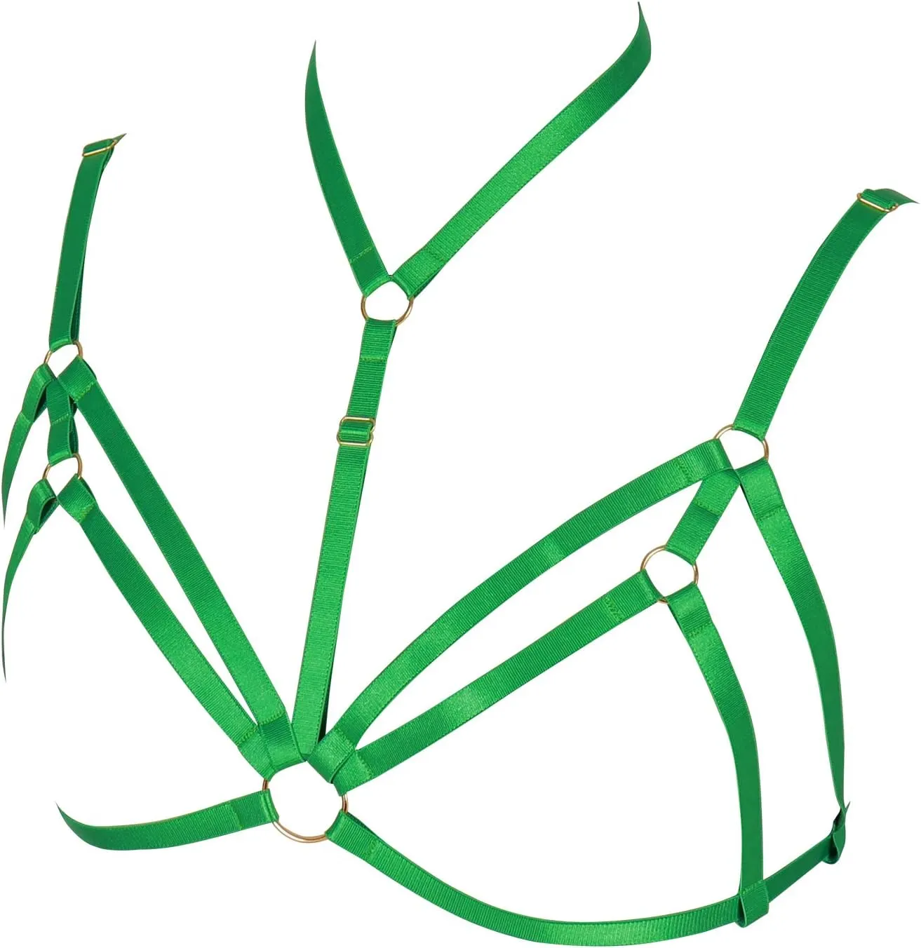 Adjustable Plus Size Punk Gothic Clothing Carnival Party Body Harness Bra Women Caged Bralette
