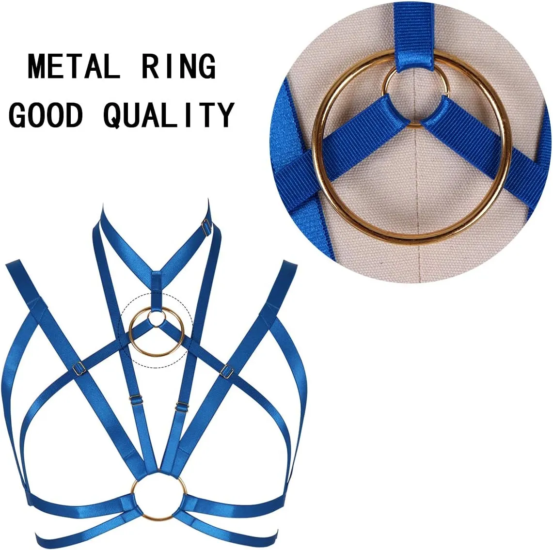 Adjustable size Gothic punk Women Bralette Clothing Carnival Party Harness Bra Top Lingerie cage