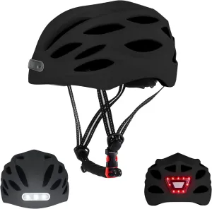 Adult Bicycle Helmet with Safety-Certified USB Port Featuring Adjustable Front and Rear LED Lights Suitable for MTB Road Bikes, Mountain Bikes, Electric Bikes, Scooters