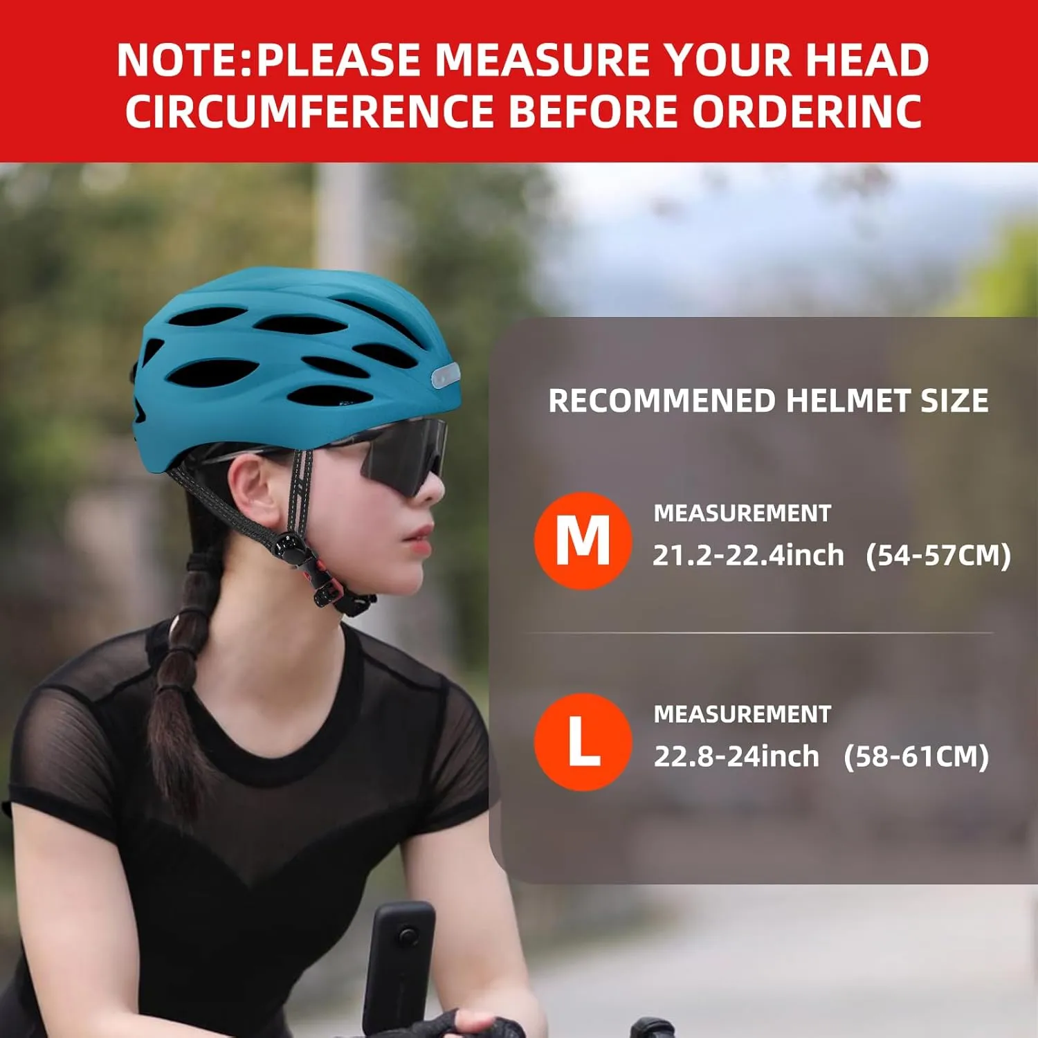 Adult Bicycle Helmet with Safety-Certified USB Port Featuring Adjustable Front and Rear LED Lights Suitable for MTB Road Bikes, Mountain Bikes, Electric Bikes, Scooters