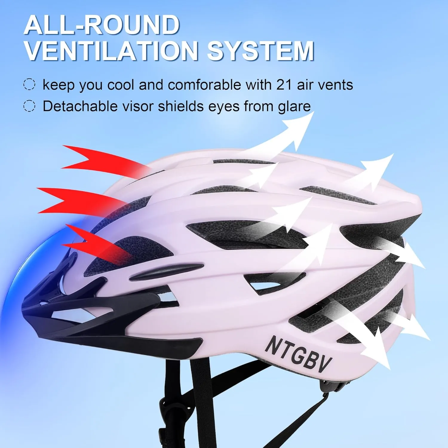 Adult Bike Helmet for Men/Women with Helmet Bag 2 Removable Moisture-Wicking Liners & Visors Lightweight Shockproof Adjustable Design CPSC 1203 & EN 1078 Safety Certified for Road/Commute/MTB