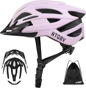 Adult Bike Helmet for Men/Women with Helmet Bag 2 Removable Moisture-Wicking Liners & Visors Lightweight Shockproof Adjustable Design CPSC 1203 & EN 1078 Safety Certified for Road/Commute/MTB