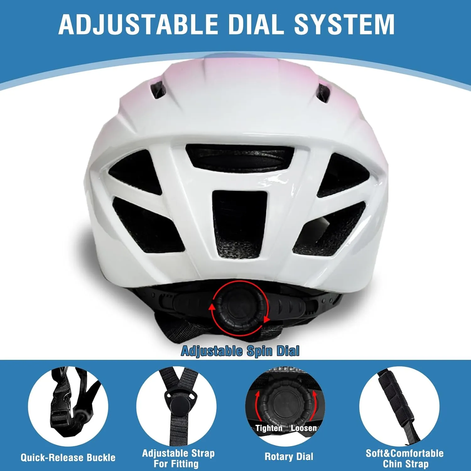 Adult Bike Helmet for Women & Men - Removable Visor for Mountain & Road Cycling - CPSC Safety-Certified - Stylish & Durable Bicycle Helmet with Suggested Fits Head 58 to 62cm