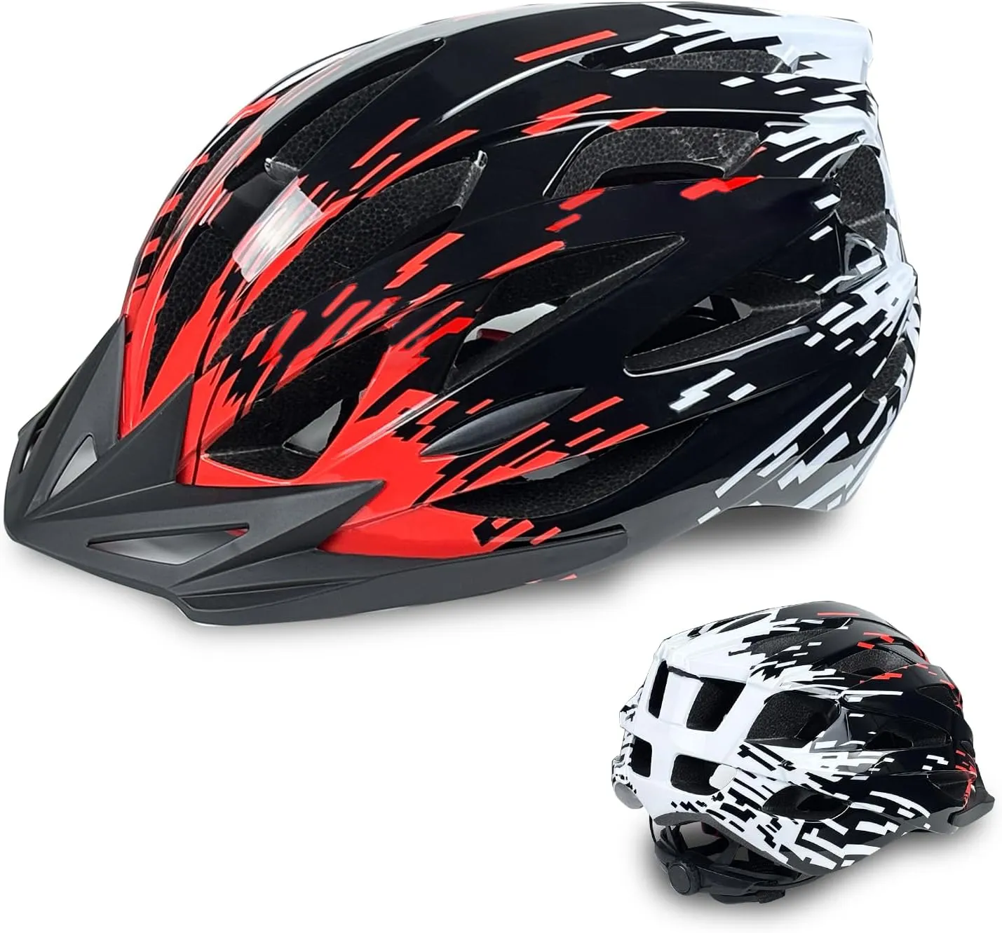Adult Bike Helmet Men and Women Bicycle Helmet Removable Visor Adjustable Cycling Helmet Suggested Fit 56 to 62cm for Mountain & Road with CPSC Safety-Certified
