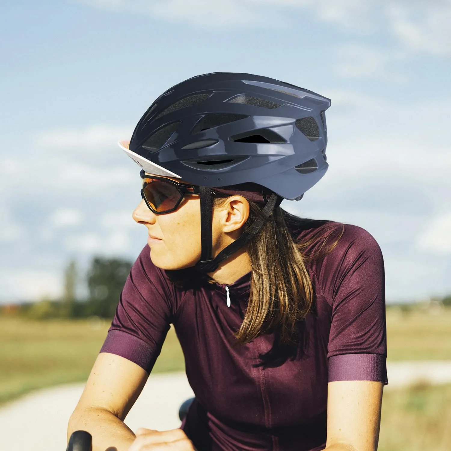 Adult Bike Helmet Men and Women Bicycle Helmet Removable Visor Adjustable Cycling Helmet Suggested Fit 56 to 62cm for Mountain & Road with CPSC Safety-Certified