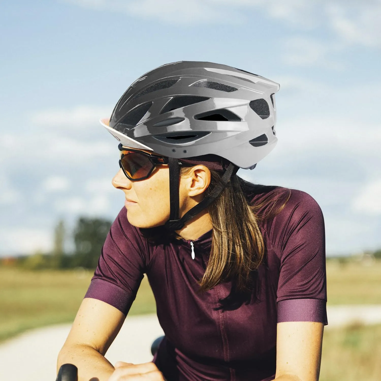 Adult Bike Helmet Men and Women Bicycle Helmet Removable Visor Adjustable Cycling Helmet Suggested Fit 56 to 62cm for Mountain & Road with CPSC Safety-Certified