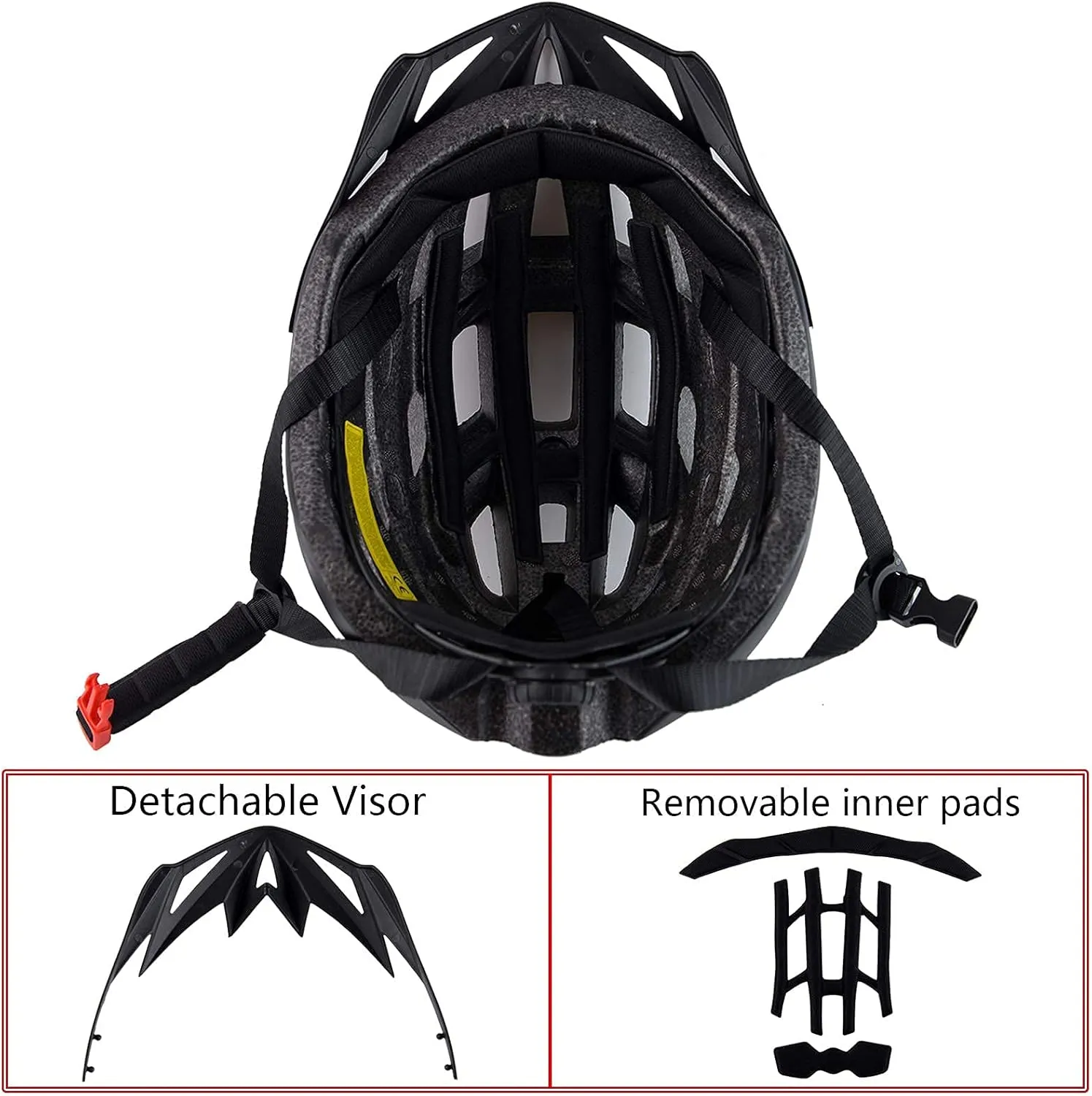 Adult Bike Helmets, Adjustable Mens Womens Bicycle Helmet, Lightweight Road Mountain Cycling Safety Sports Helmets with Detachable Visor