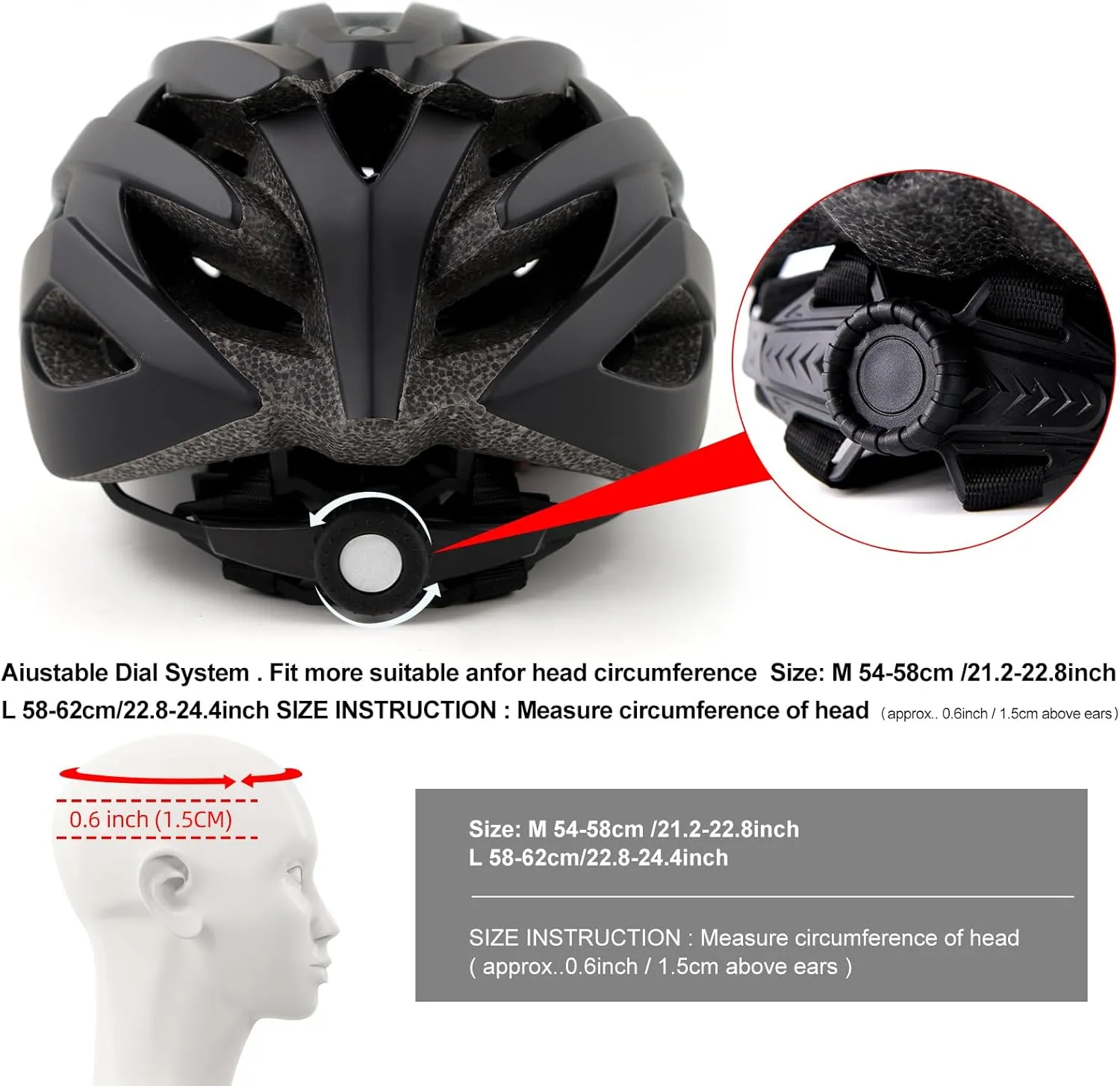 Adult Bike Helmets, Adjustable Mens Womens Bicycle Helmet, Lightweight Road Mountain Cycling Safety Sports Helmets with Detachable Visor