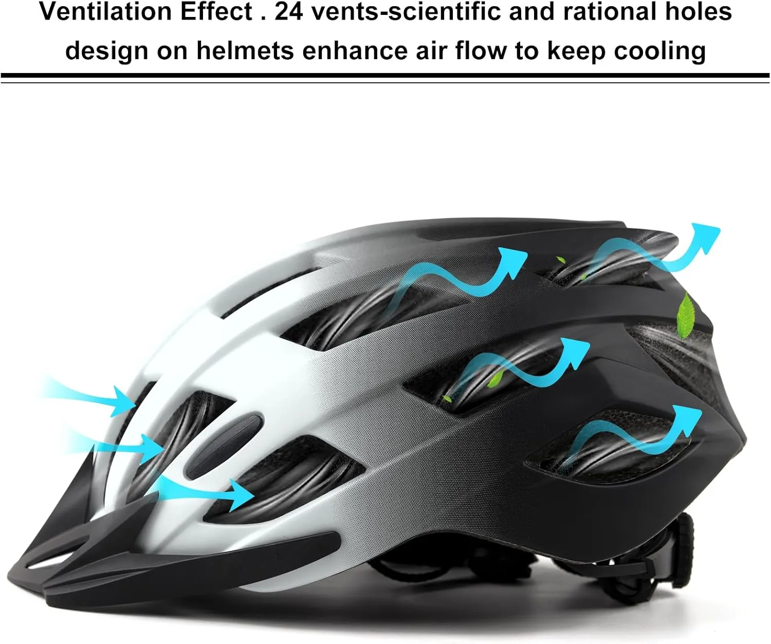 Adult Bike Helmets, Adjustable Mens Womens Bicycle Helmet, Lightweight Road Mountain Cycling Safety Sports Helmets with Detachable Visor