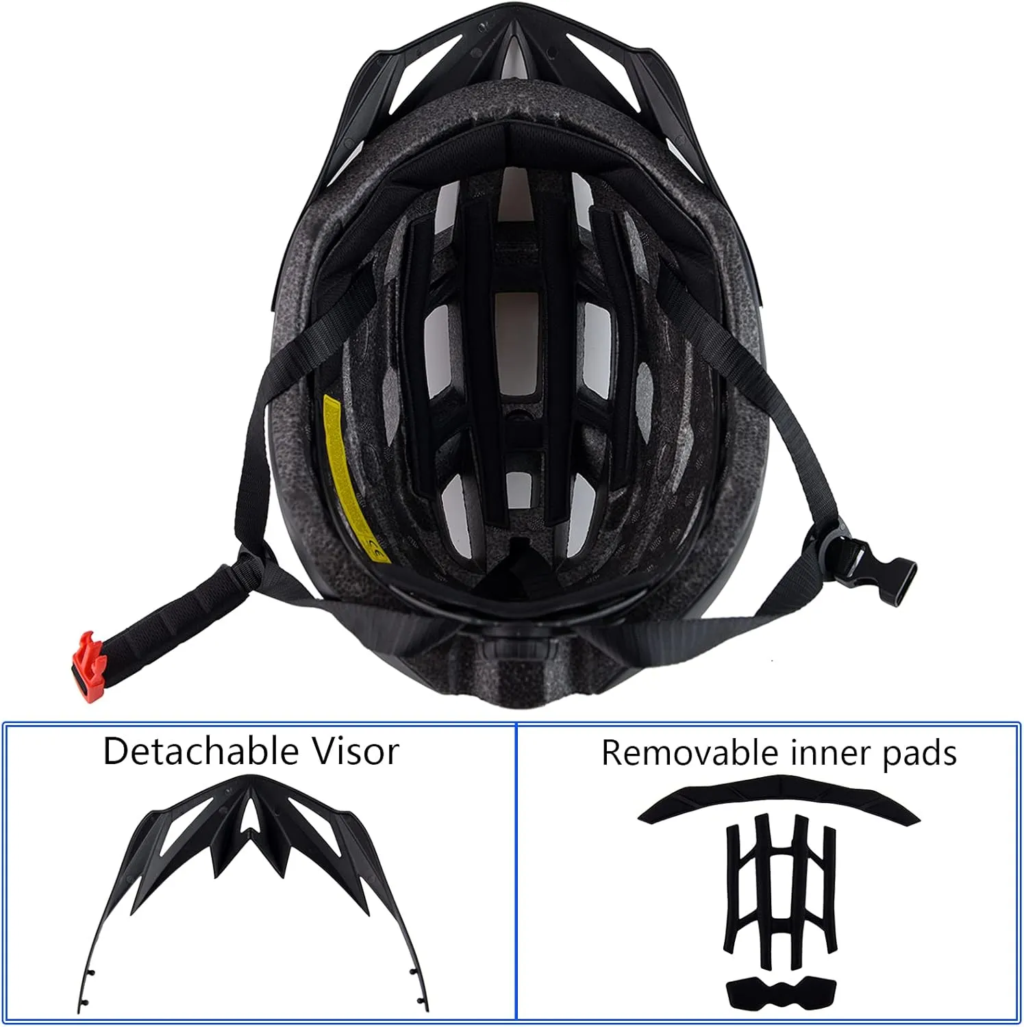 Adult Bike Helmets, Adjustable Mens Womens Bicycle Helmet, Lightweight Road Mountain Cycling Safety Sports Helmets with Detachable Visor