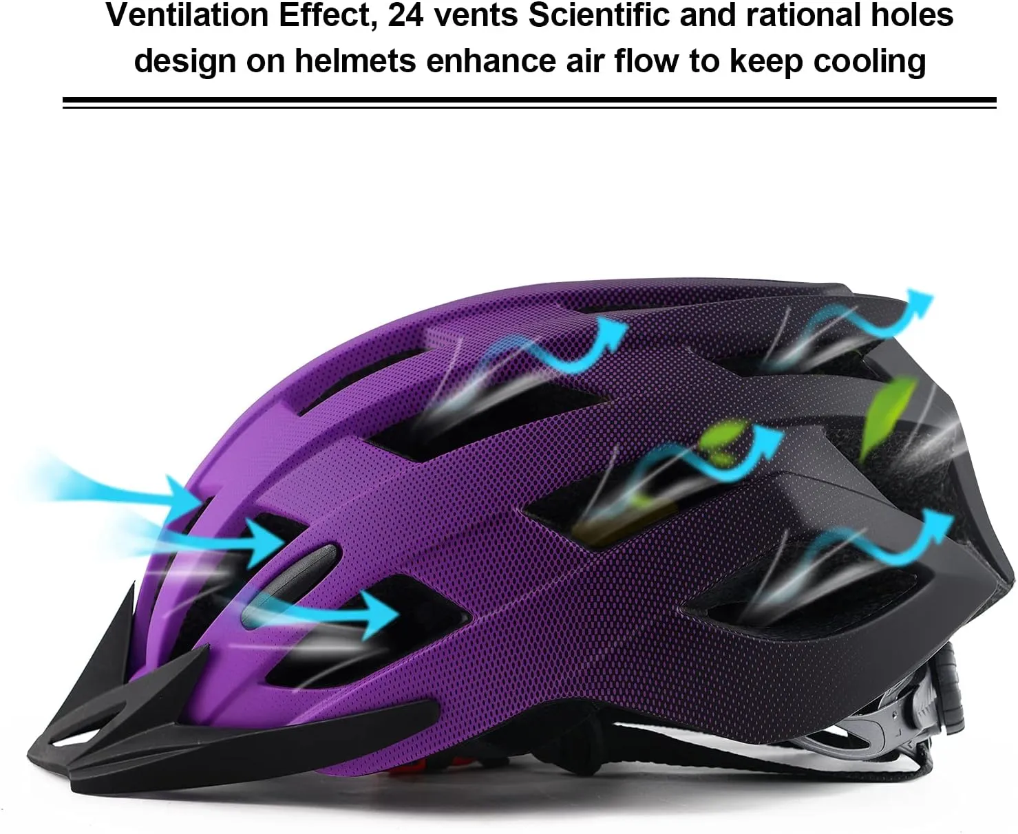 Adult Bike Helmets, Adjustable Mens Womens Bicycle Helmet, Lightweight Road Mountain Cycling Safety Sports Helmets with Detachable Visor