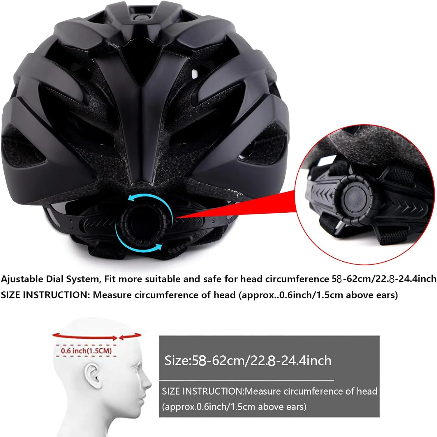 Adult Bike Helmets, Adjustable Mens Womens Bicycle Helmet, Lightweight Road Mountain Cycling Safety Sports Helmets with Detachable Visor
