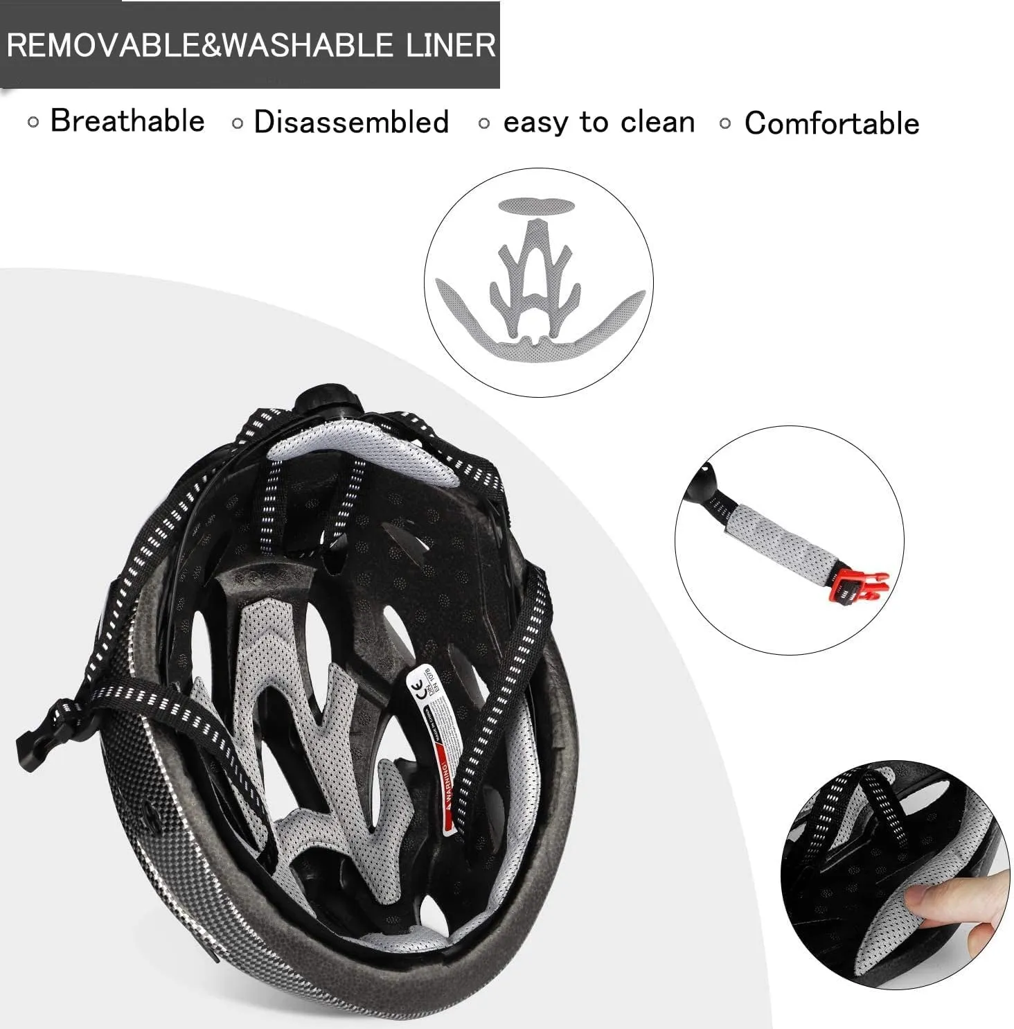 Adult Cycling Bike Helmet, Lightweight and Adjustable with Pads&Visor for Men and Women,Premium Quality Airflow Unisex Bike Helmet,Suggested Fit 57-62 cm
