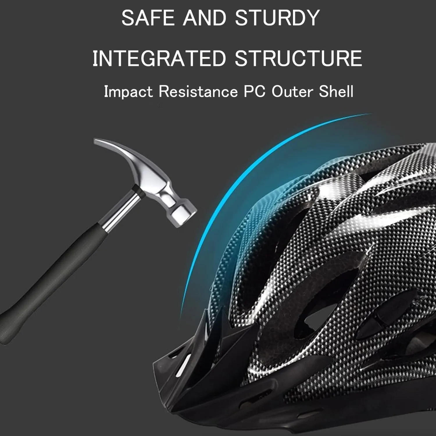 Adult Cycling Bike Helmet, Lightweight and Adjustable with Pads&Visor for Men and Women,Premium Quality Airflow Unisex Bike Helmet,Suggested Fit 57-62 cm