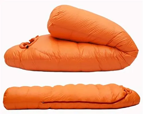 Adult Mummy Style Sleeping Bag Filled with White Goose Down Very Warm Suitable for Winter Thermal Thickness Camping Travel