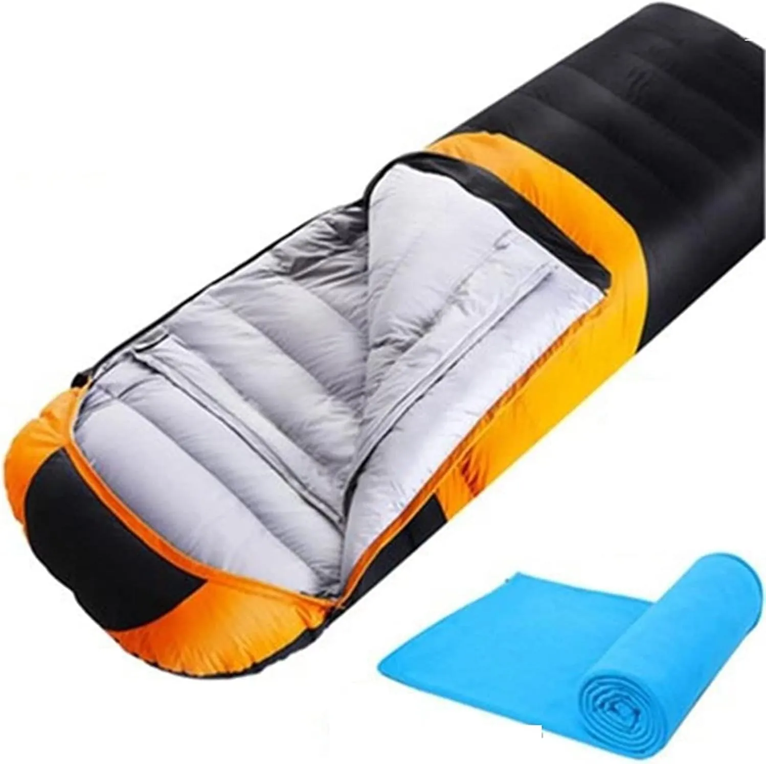Adults Camping Sleeping Bag Waterproof 3 Season Sleeping Bags with Compression Carry Bag Great for Women Men's Fishing Backpacking Hiking Indoor Outdoors Use，Orange